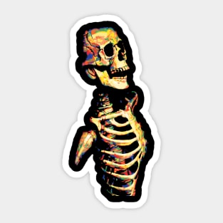 Creepy Screaming Painted Skeleton Sticker